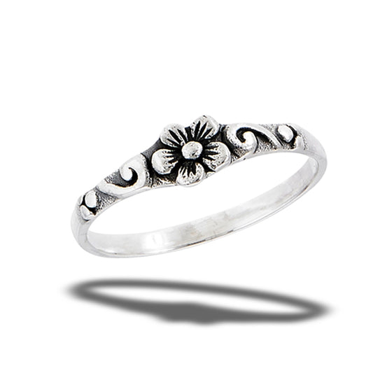 Boho Bali Plumeria Flower Ring New .925 Sterling Silver Band Sizes 3-10