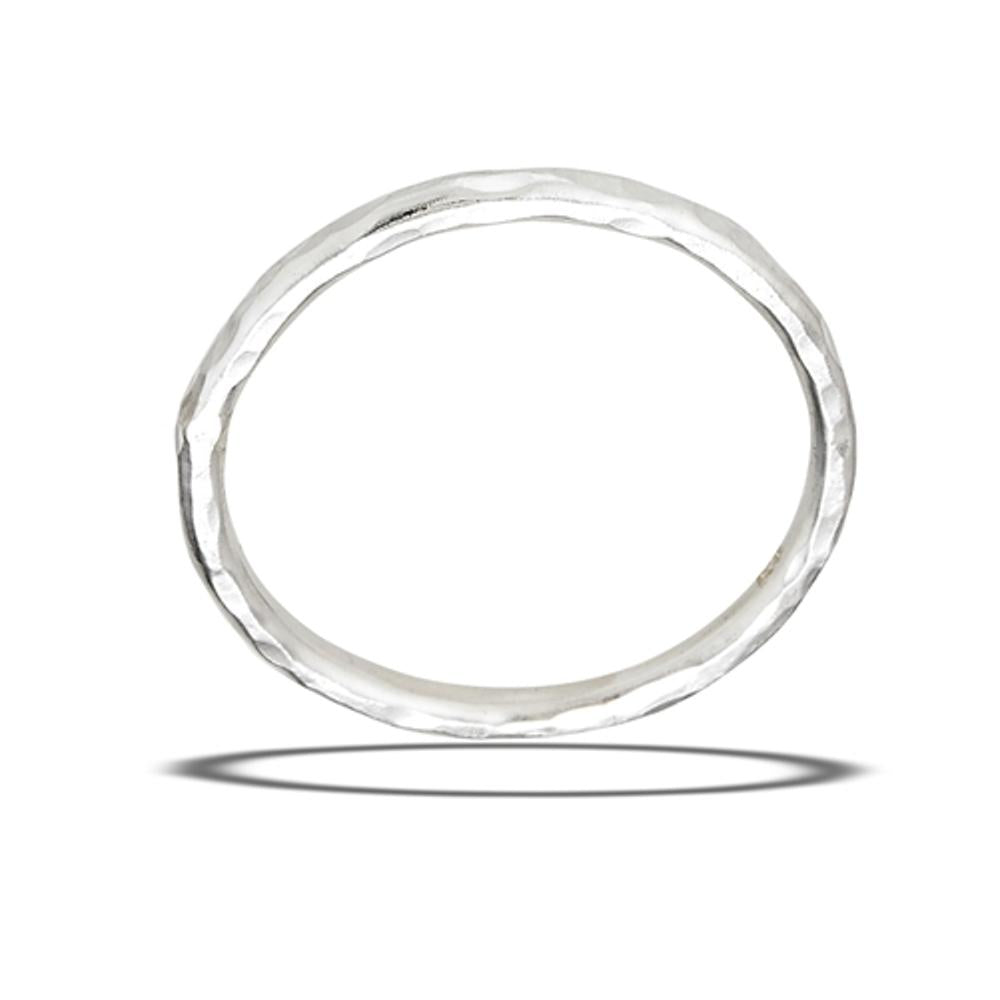 Hammered Stacking Thin Ring New .925 Sterling Silver Band Sizes 3-9