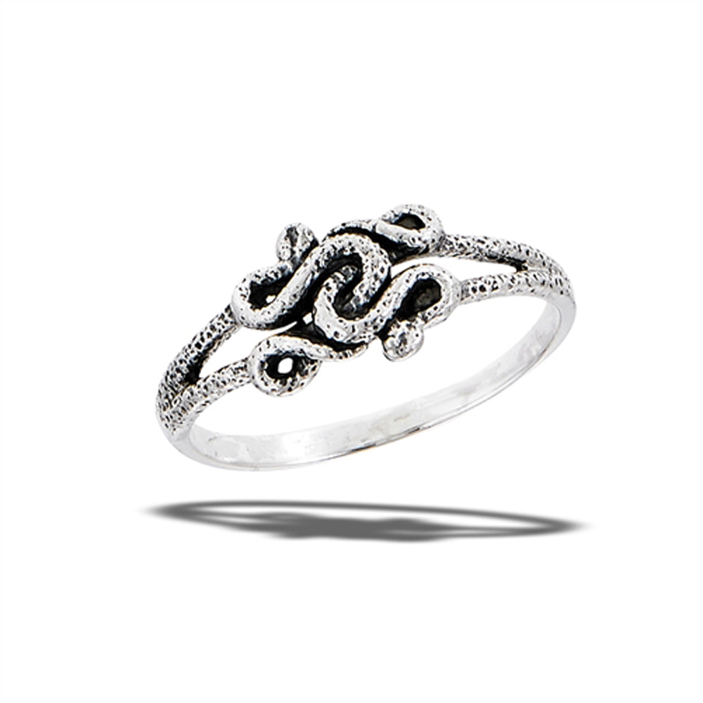 Snake Nest Coil Knot Snakes Healing Ring New .925 Sterling Silver Band Sizes 4-8