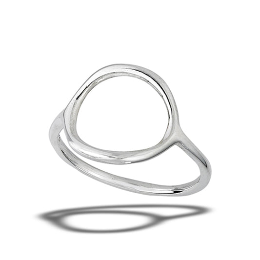 Open Circle Geometric Modern Ring New .925 Sterling Silver Band Sizes 6-9