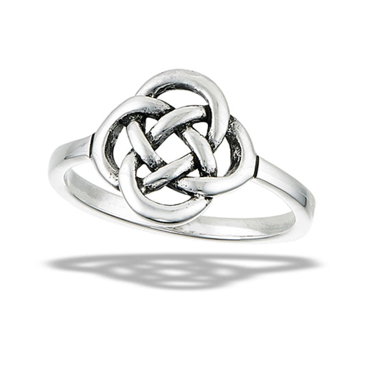 Celtic Unity Knot Weave Eternal Love Ring .925 Sterling Silver Band Sizes 6-10