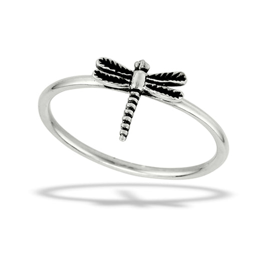 Simple Classic Dragonfly Animal Ring New .925 Sterling Silver Band Sizes 3-9