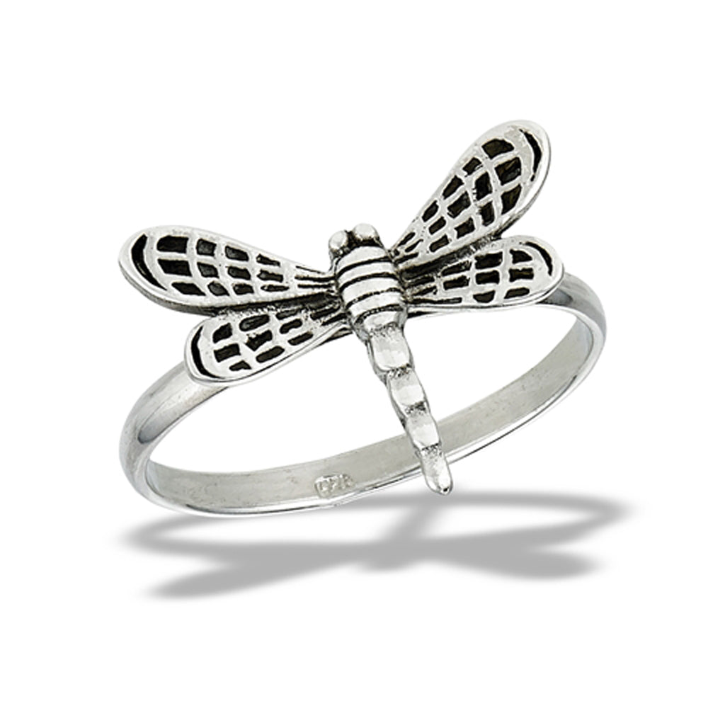 Majestic Dragonfly Animal Hope Love Ring .925 Sterling Silver Band Sizes 6-10