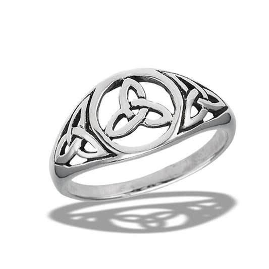 Triquetra Love Friendship Loyalty Ring New .925 Sterling Silver Band Sizes 6-10