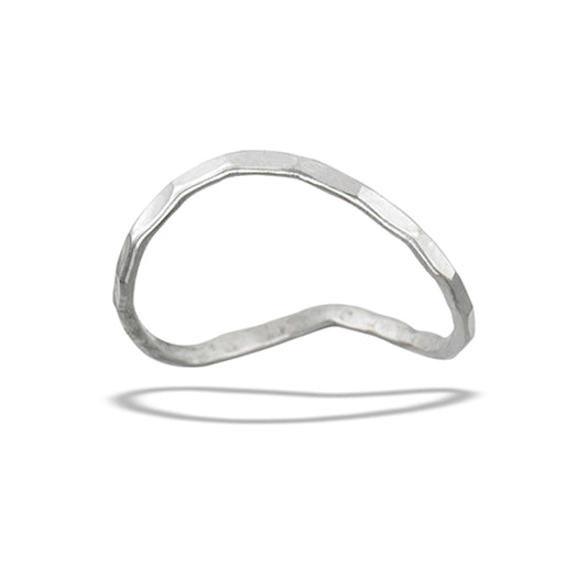 Curved Thumb Hammered Polished Ring New .925 Sterling Silver Band Sizes 4-9