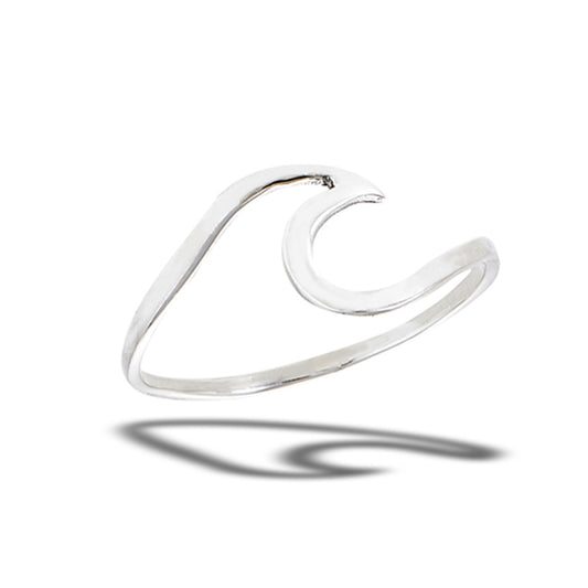 Vintage Classic Ocean Wave Beautiful Ring .925 Sterling Silver Band Sizes 3-10