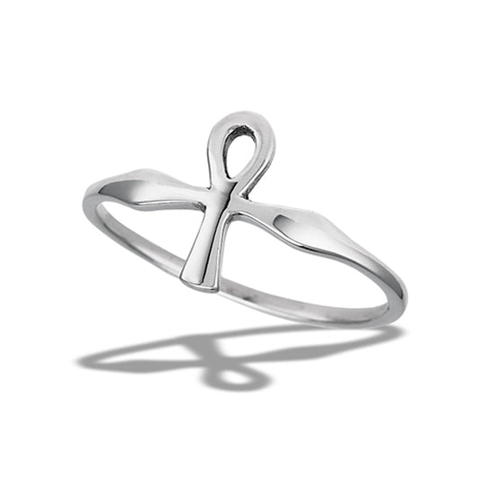 Egyptian Ankh High Polished Cross Ring New .925 Sterling Silver Band Sizes 4-10