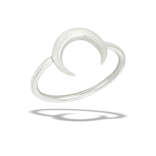 Crescent Moon Thumb Night Unique Ring New .925 Sterling Silver Band Sizes 6-10