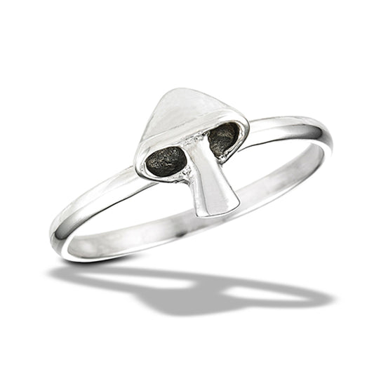 Magic Mushroom Fantasy Shroom Unique Ring .925 Sterling Silver Band Sizes 5-10