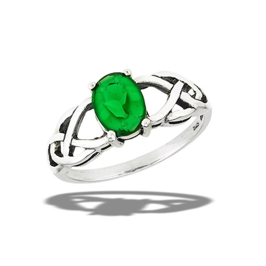 Sterling Silver Emerald CZ Ring