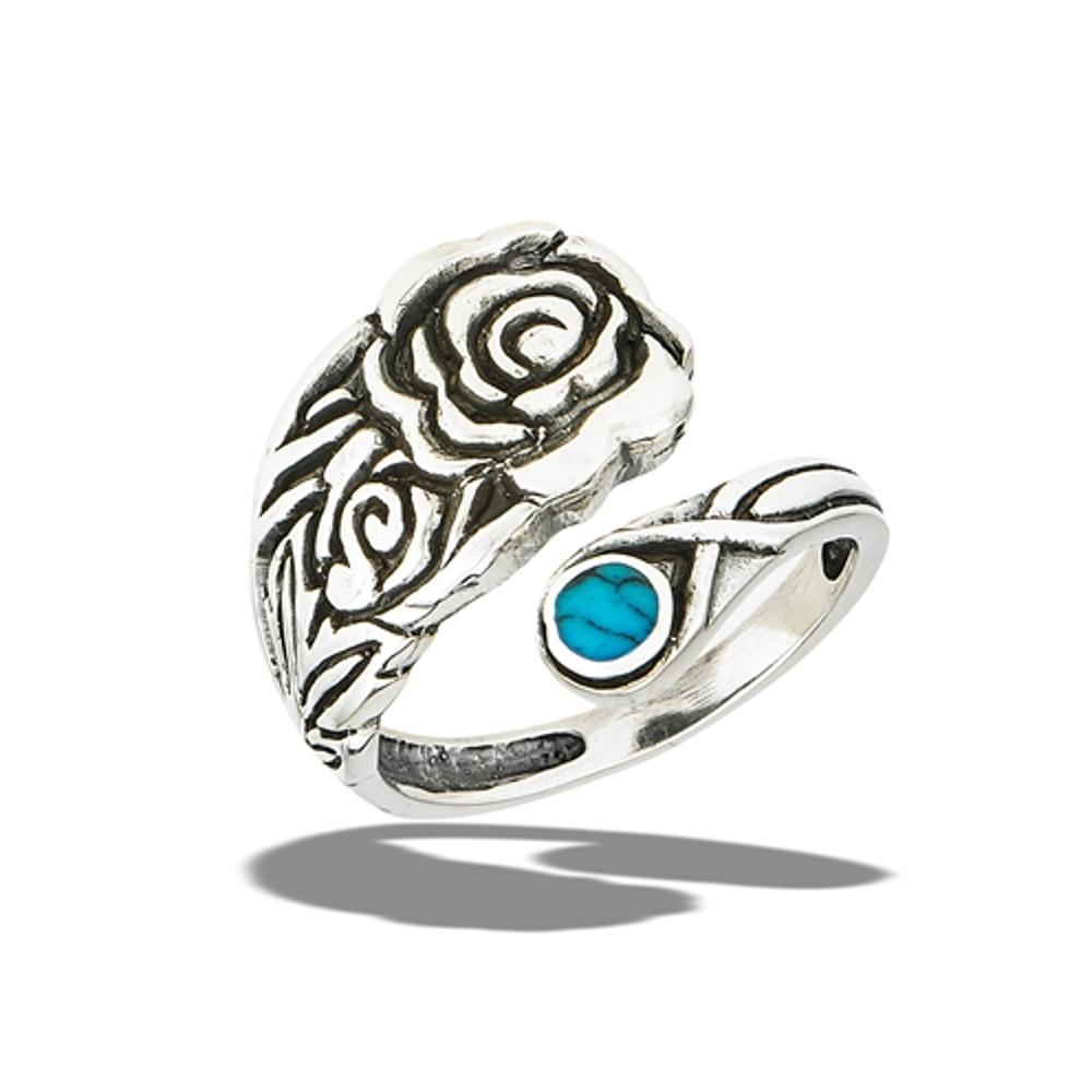 Sterling Silver Turquoise Spoon Ring