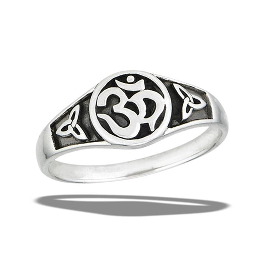 Sterling Silver Om Ring