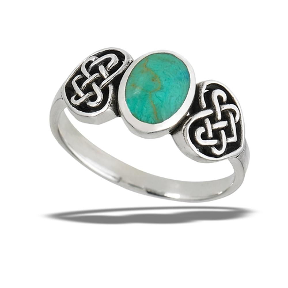 Sterling Silver Celtic Heart Turquoise Ring