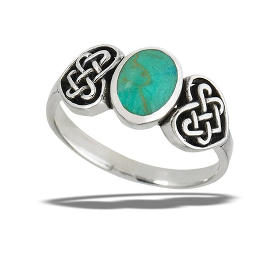 Sterling Silver Celtic Heart Turquoise Ring