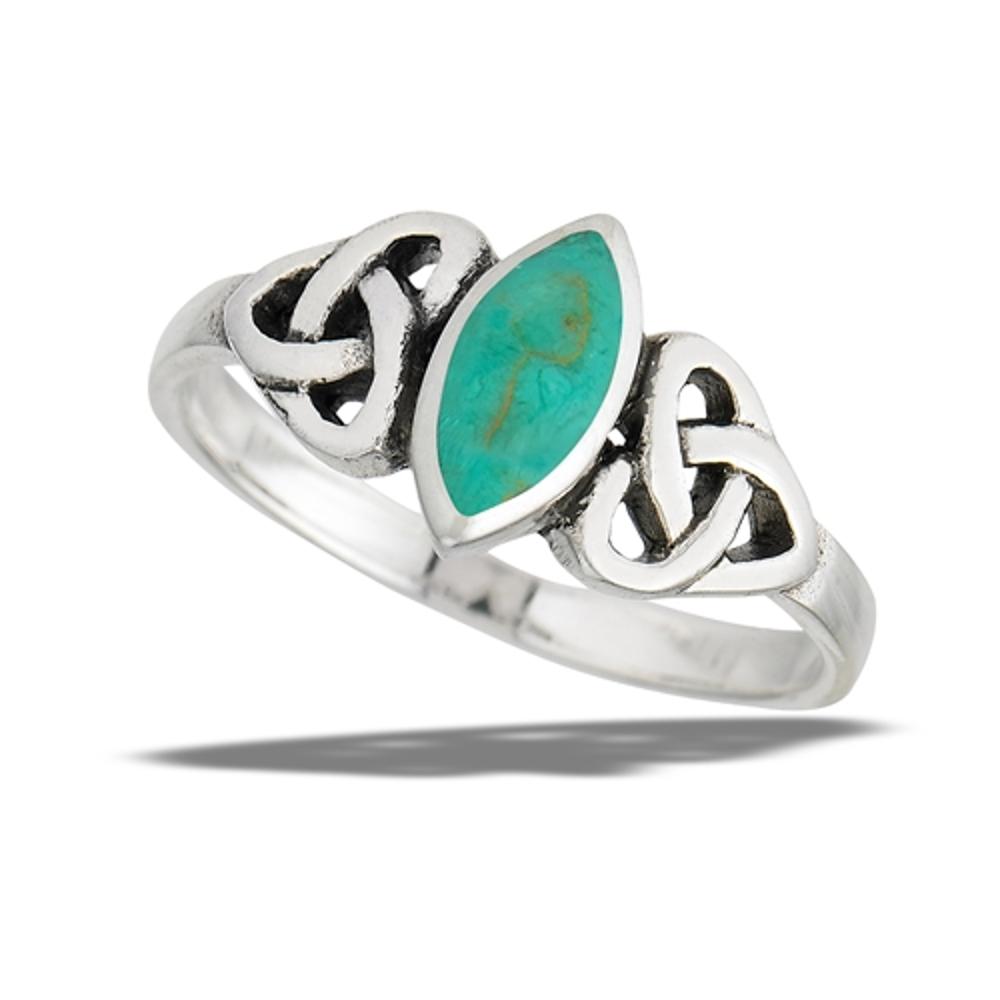 Sterling Silver Turquoise Celtic Heart Ring