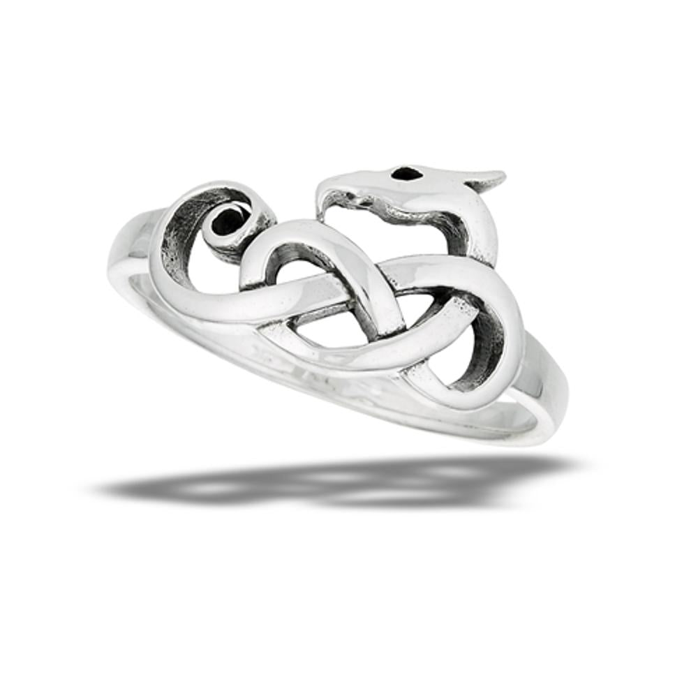 Sterling Silver Celtic Dragon Ring