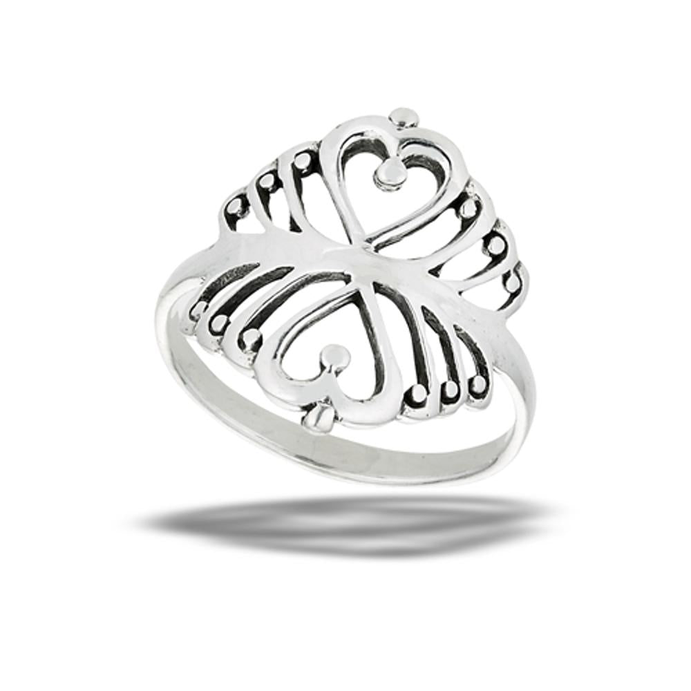 Sterling Silver Echoing Hearts Ring