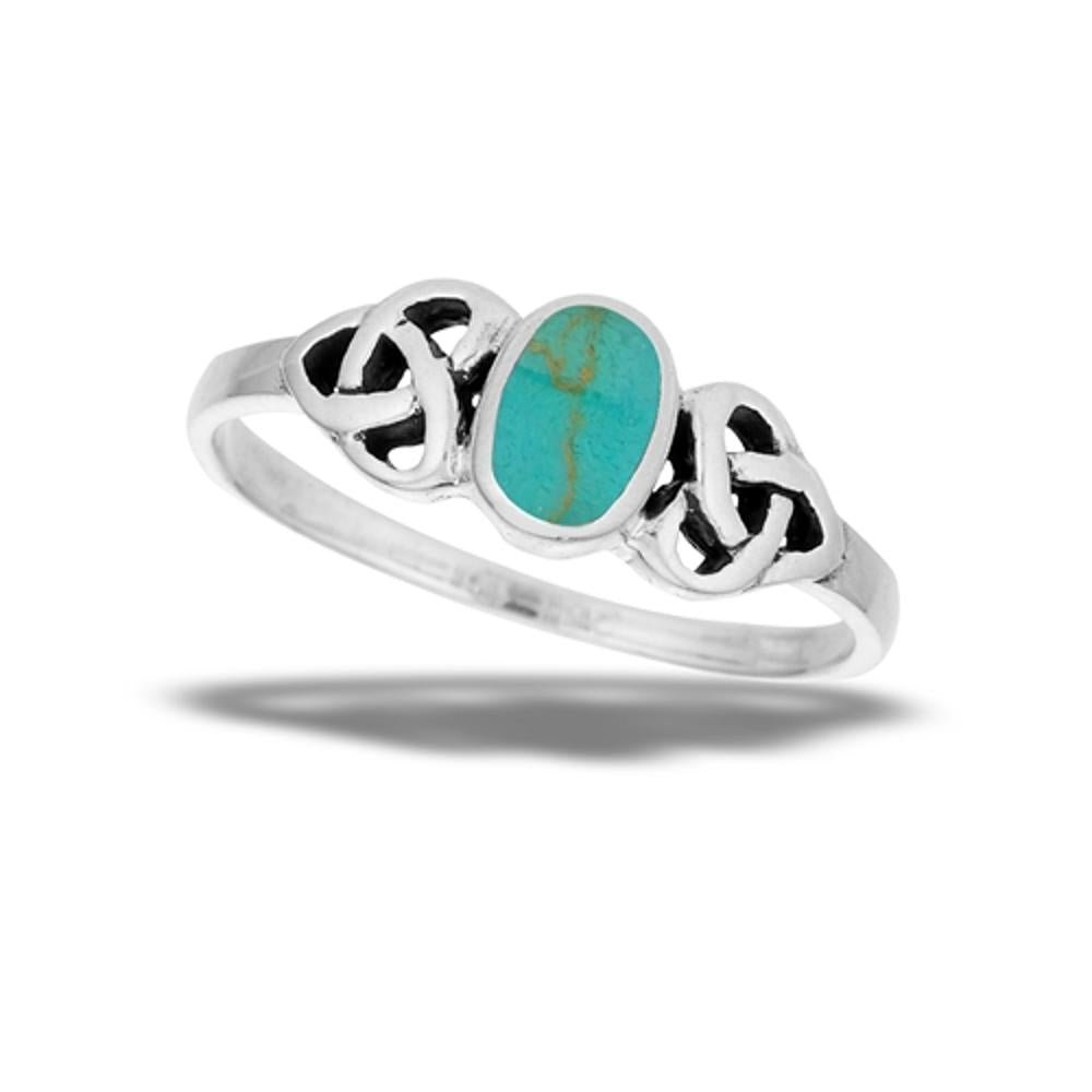 Sterling Silver Turquoise Celtic Knot Ring