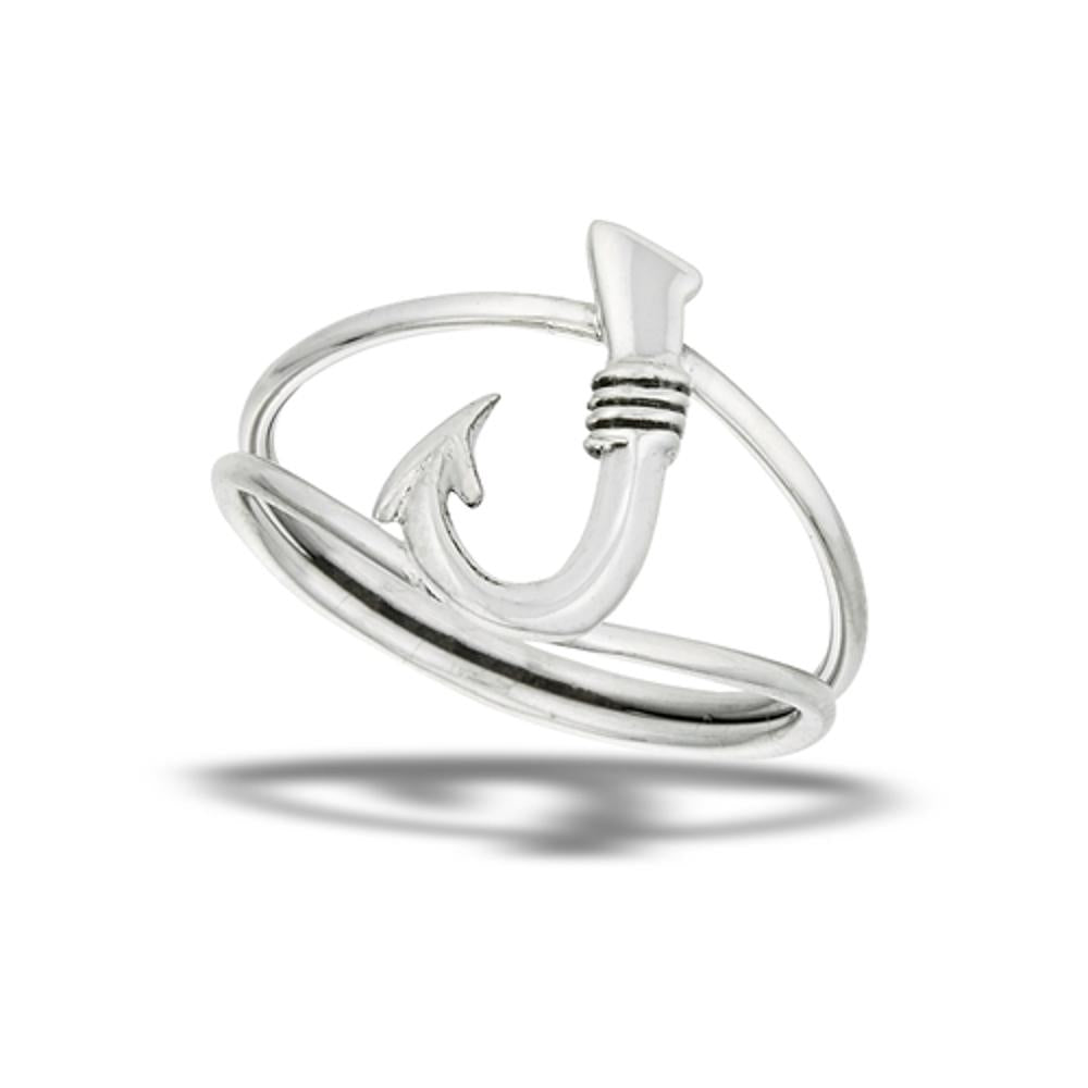 Sterling Silver Fish Hook Ring