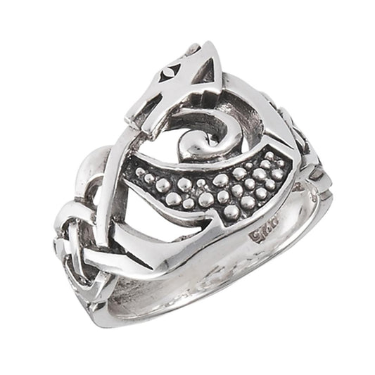 Sterling Silver Bali Dragon Ring