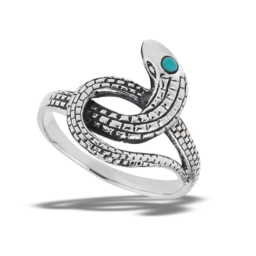 Sterling Silver Turquoise Snake Ring