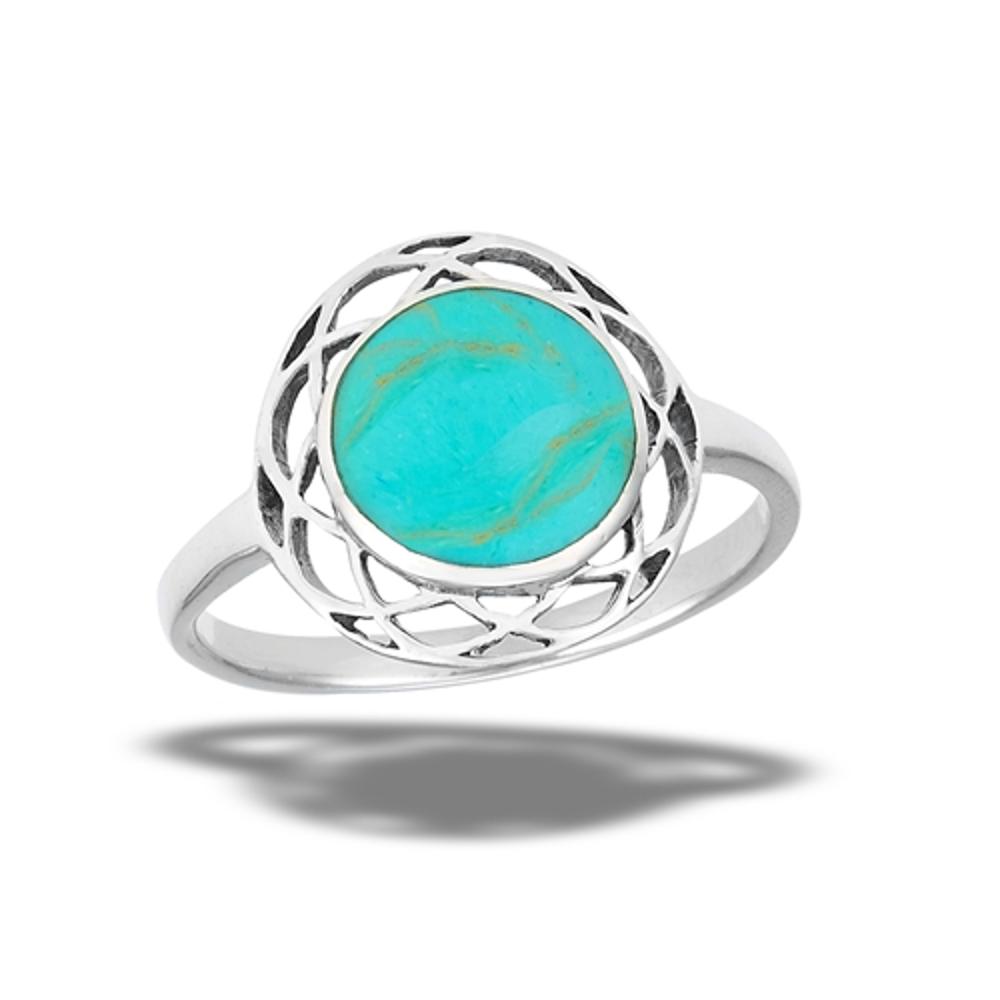 Sterling Silver Turquoise Celtic Ring