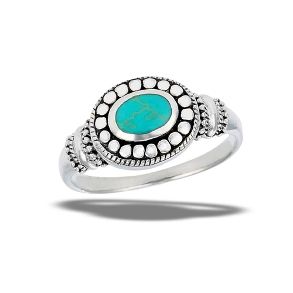 Sterling Silver Bali Turquoise Ring