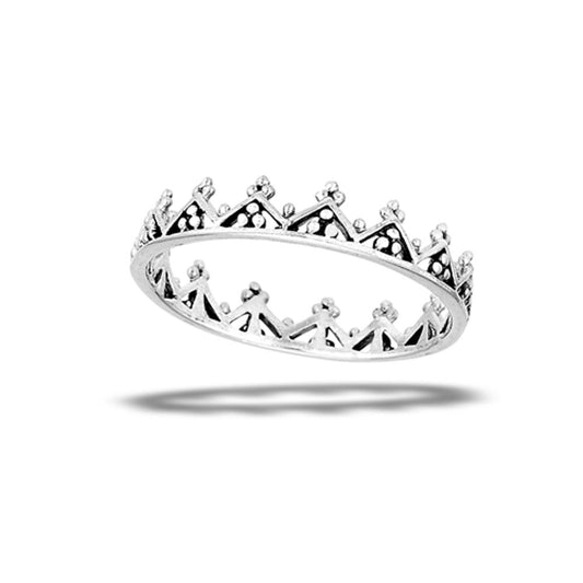 Sterling Silver Crown Ring