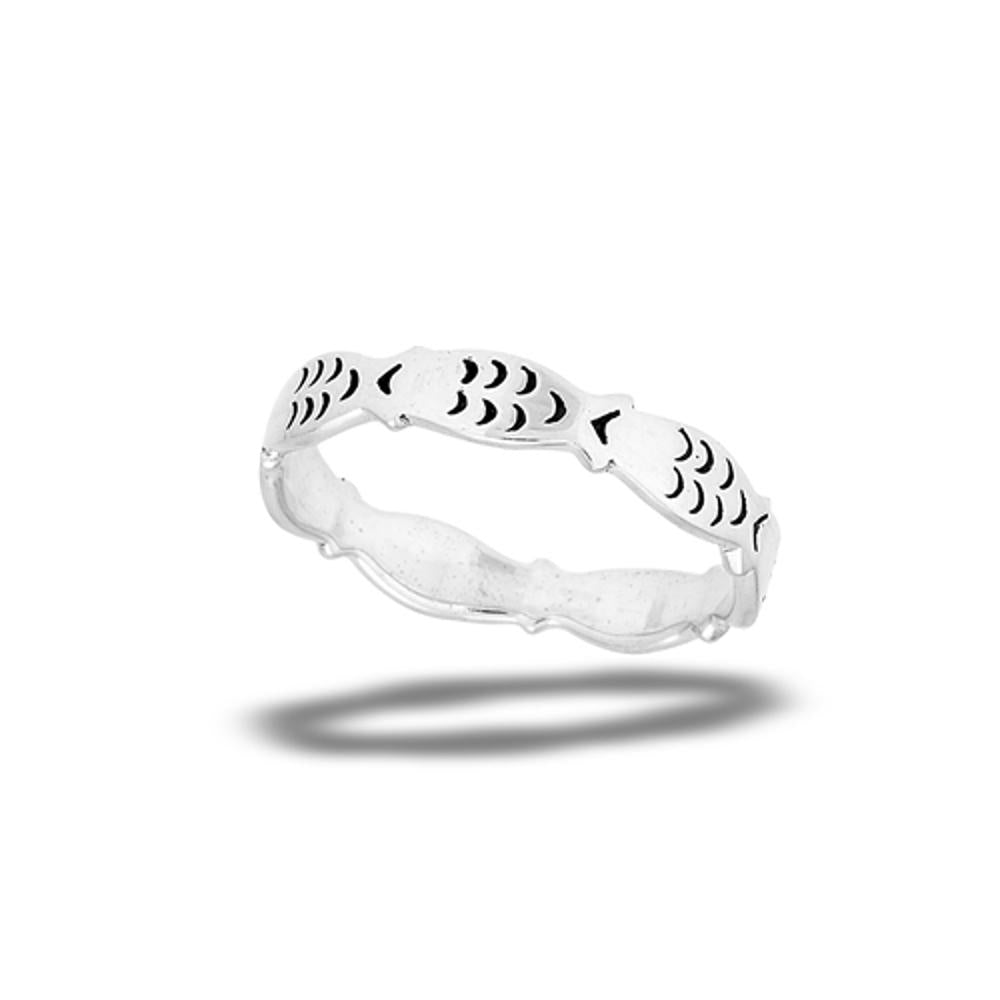 Sterling Silver Eternity Fish Ring