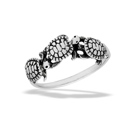 Sterling Silver Turtles Ring