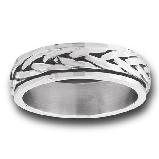 Spinner Celtic Weave Knot Wide Wedding Ring New Stainless Steel Band Sizes 7-13