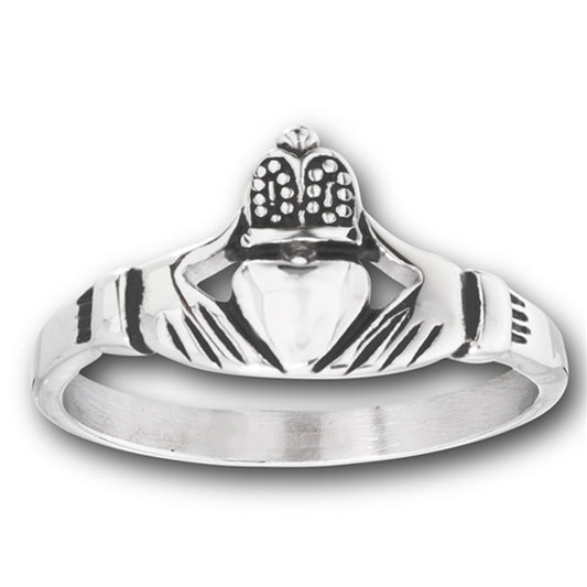 Claddagh Heart Crown Filigree Polished Ring New Stainless Steel Band Sizes 5-18