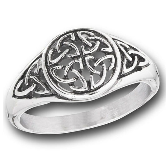 Celtic Filigree Infinity Knot Triquetra Ring New Stainless Steel Band Sizes 6-10