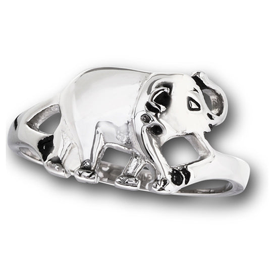 High Polish Elephant Large Animal Marching Ring Stainless Steel Band Sizes 5-10