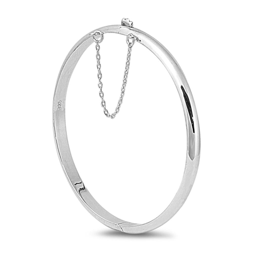 Chain Slip-On Bangle Bracelet .925 Sterling Silver