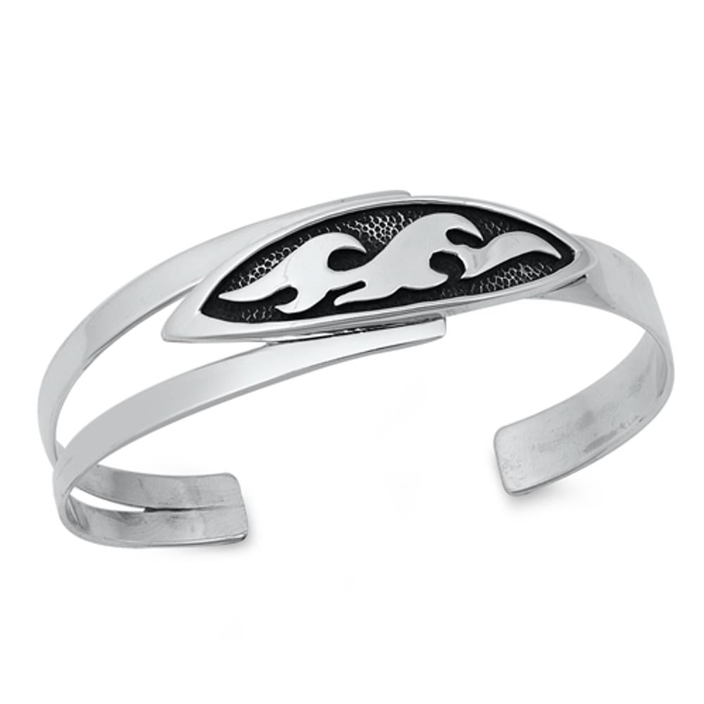 Open Bangle Bracelet .925 Sterling Silver