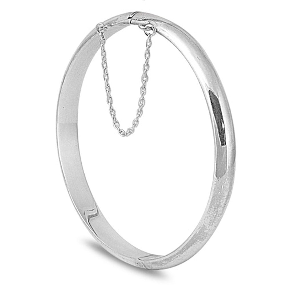 Chain Slip-On Bangle Bracelet .925 Sterling Silver