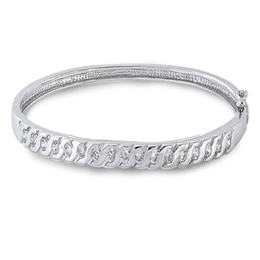 Bracelet Clear Simulated CZ .925 Sterling Silver