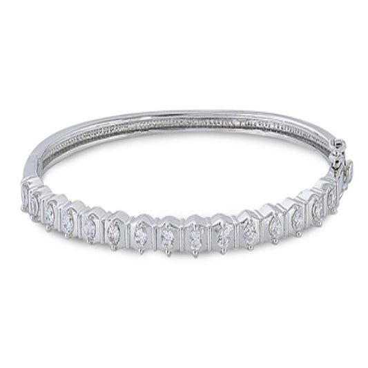 Bracelet Clear Simulated CZ .925 Sterling Silver