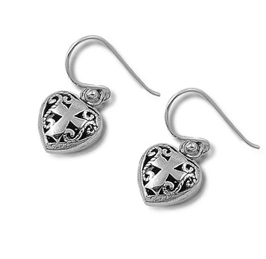 Cross Earrings .925 Sterling Silver