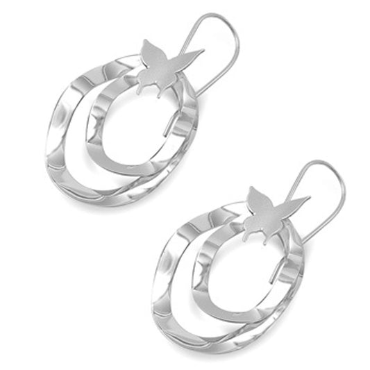 Butterfly Wave Earrings .925 Sterling Silver