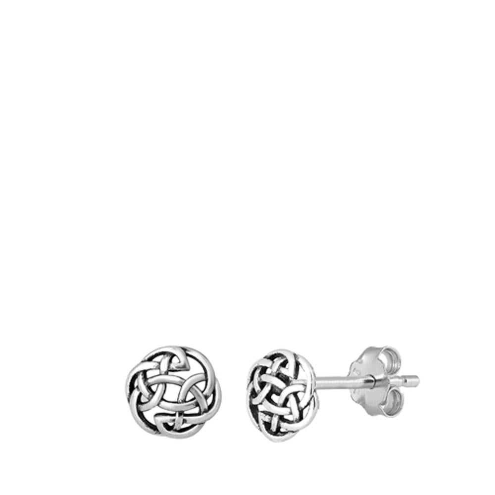 Celtic Knot Stud Earrings .925 Sterling Silver