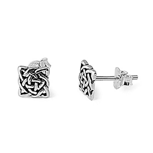 Celtic Knot Stud Earrings .925 Sterling Silver