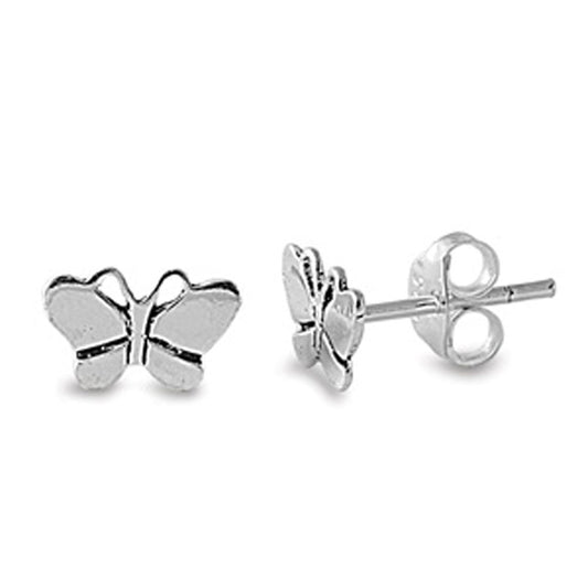 Butterfly Stud Earrings .925 Sterling Silver