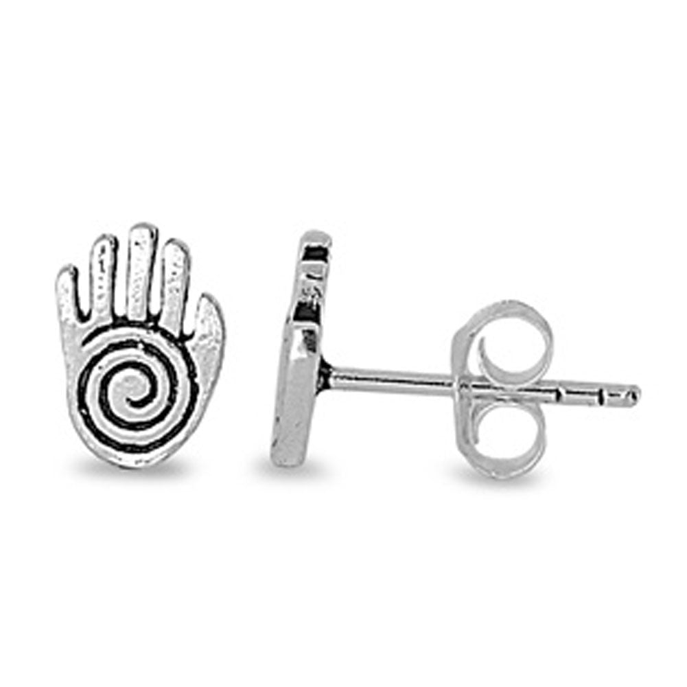 Hand of God Stud Earrings .925 Sterling Silver