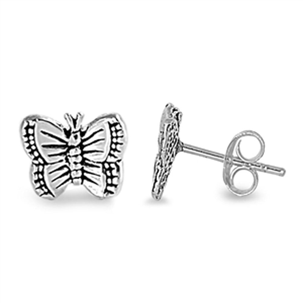 Butterfly Stud Earrings .925 Sterling Silver