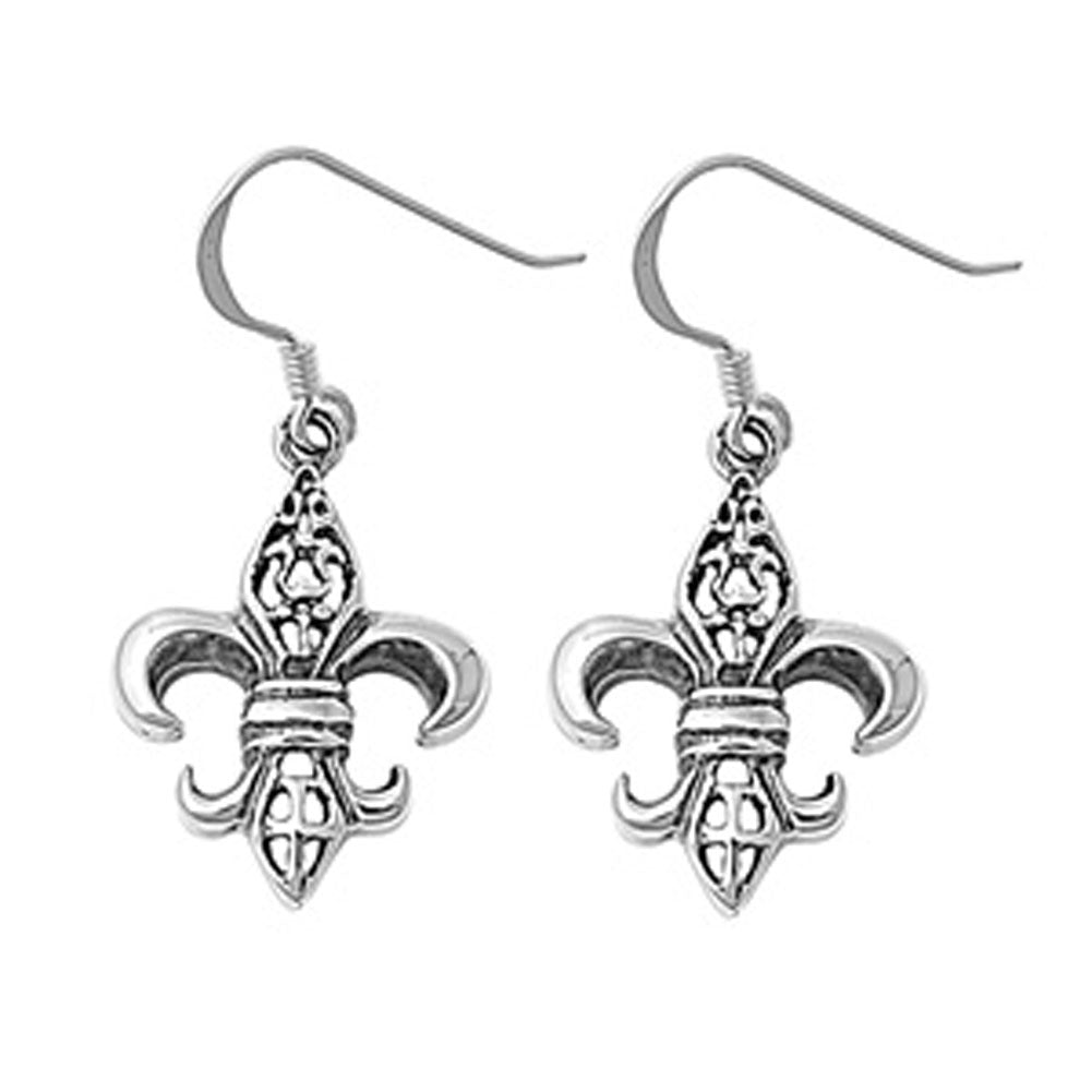 Fleur De Lis Earrings .925 Sterling Silver