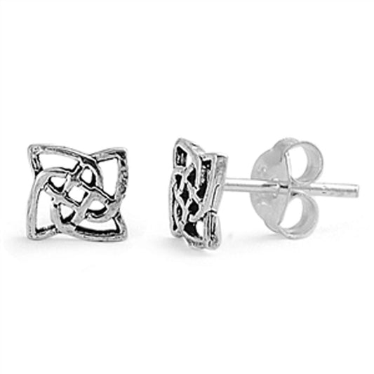 Celtic Knot Stud Earrings .925 Sterling Silver