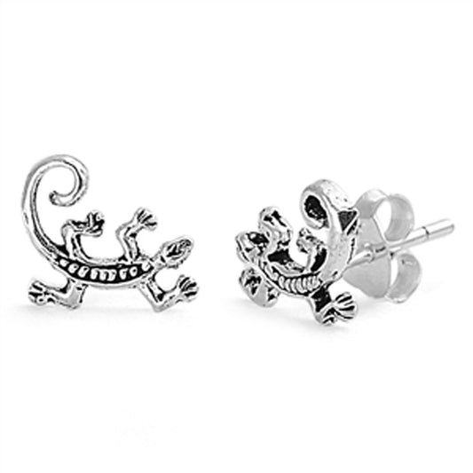 Lizard Stud Earrings .925 Sterling Silver