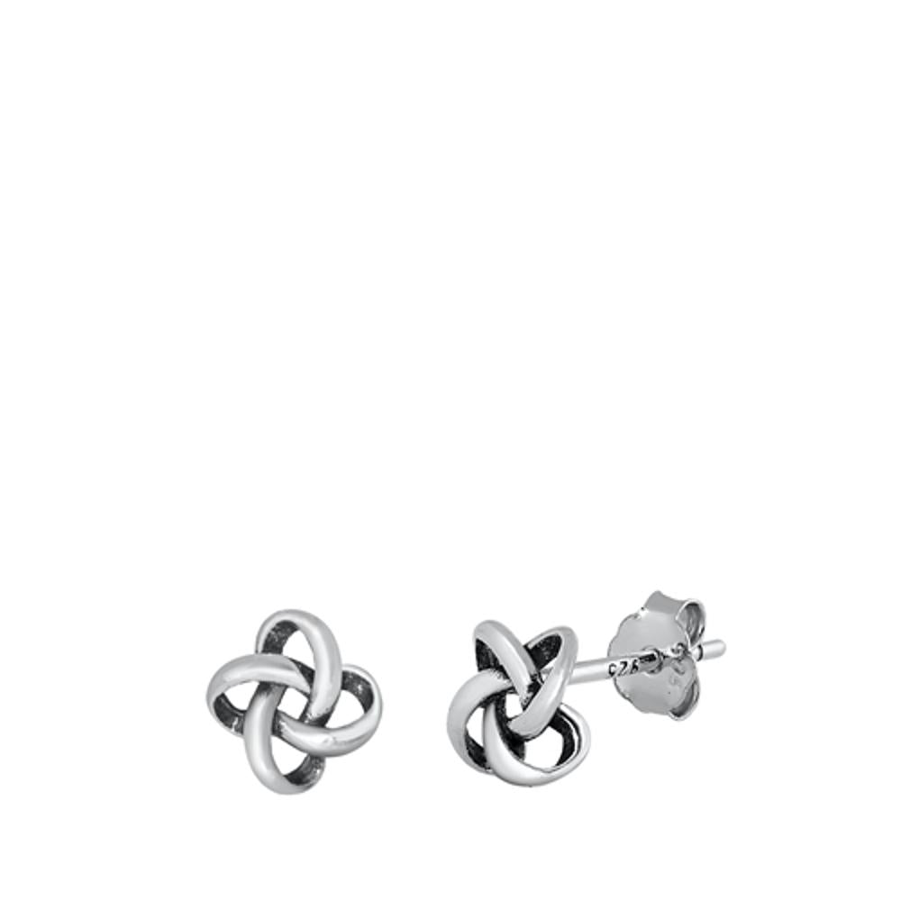 Oxidized Sterling Silver Celtic Knot Stud Earrings 925 New